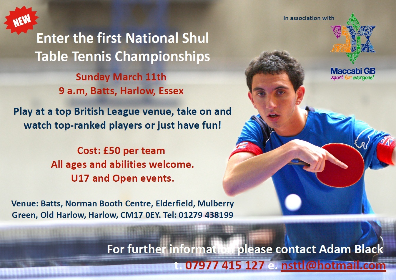 First National Shul Table Tennis Championships Launched In Table Tennis Flyer